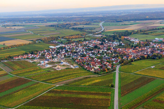 Oblique view of View from the north in Insheim in the state Rhineland-Palatinate, Germany