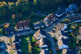 South Ring in Rülzheim in the state Rhineland-Palatinate, Germany seen from above