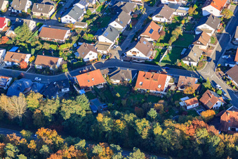 Aerial view of South Ring in Rülzheim in the state Rhineland-Palatinate, Germany