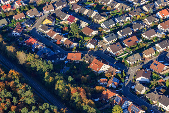 South Ring in Rülzheim in the state Rhineland-Palatinate, Germany seen from above