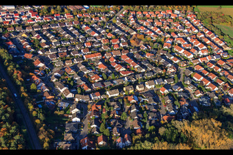 Bird's eye view of South Ring in Rülzheim in the state Rhineland-Palatinate, Germany