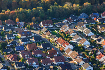 Drone image of South Ring in Rülzheim in the state Rhineland-Palatinate, Germany