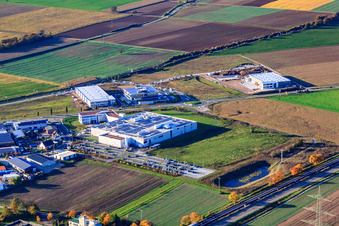 Drone image of DBK David + Baader GmbH in Rülzheim in the state Rhineland-Palatinate, Germany