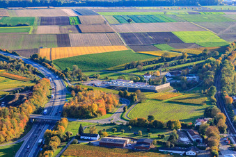 Oblique view of Geothermal power plant in Insheim in the state Rhineland-Palatinate, Germany