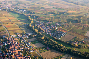 District Klingen in Heuchelheim-Klingen in the state Rhineland-Palatinate, Germany out of the air