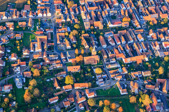 Aerial photograpy of Main Street in Rohrbach in the state Rhineland-Palatinate, Germany