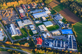 Große Ahlmühle industrial area in Rohrbach in the state Rhineland-Palatinate, Germany from above