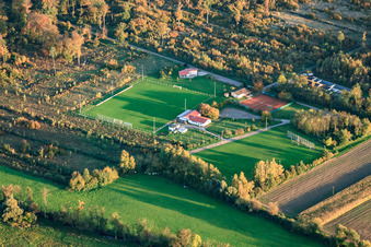 Aerial photograpy of Shooting club, football field and tennis court Steinweiler in Steinweiler in the state Rhineland-Palatinate, Germany
