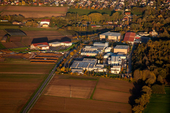 Aerial view of Herxheim, Industrial Estate W in Herxheim bei Landau in the state Rhineland-Palatinate, Germany