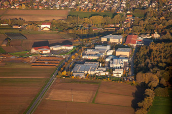 Aerial photograpy of Herxheim, Industrial Estate W in Herxheim bei Landau in the state Rhineland-Palatinate, Germany