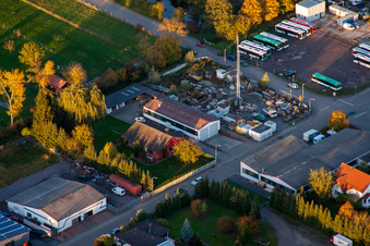Drone recording of Herxheim bei Landau in the state Rhineland-Palatinate, Germany
