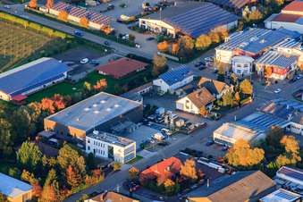 Am Kleinwald industrial area with Alois Dallmayr Automaten-Service GmbH in Herxheim bei Landau in the state Rhineland-Palatinate, Germany