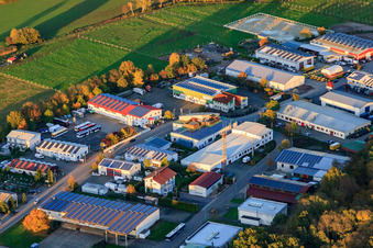 Am Gäxwald industrial area with WiMo Antennas and Electronics GmbH in Herxheim bei Landau in the state Rhineland-Palatinate, Germany