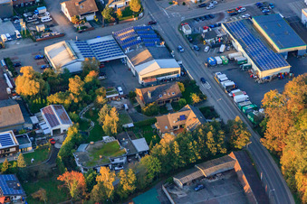 Am Kleinwald industrial area with Bentz Lackier-Center GmbH in Herxheim bei Landau in the state Rhineland-Palatinate, Germany