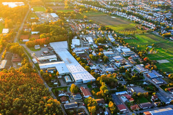 Bird's eye view of Hubert Eichenlaub Transport and Forwarding GmbH in Herxheim bei Landau in the state Rhineland-Palatinate, Germany