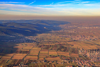 Vineyards from the edge of the Haardt to the A65 motorway in Edenkoben in the state Rhineland-Palatinate, Germany