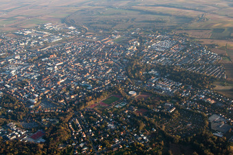 Aerial photograpy of Landau from the northwest in Landau in der Pfalz in the state Rhineland-Palatinate, Germany