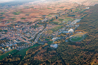 Herxheim bei Landau in the state Rhineland-Palatinate, Germany seen from a drone