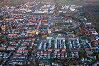 Landau in der Pfalz in the state Rhineland-Palatinate, Germany from the drone perspective