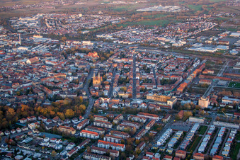 Landau in der Pfalz in the state Rhineland-Palatinate, Germany seen from a drone