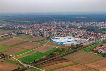 Oblique view of Kardex Remstar in Bellheim in the state Rhineland-Palatinate, Germany
