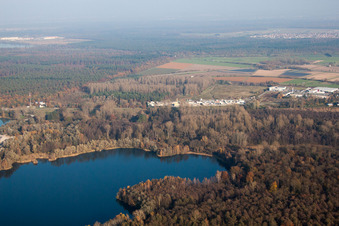 District Neudorf in Graben-Neudorf in the state Baden-Wuerttemberg, Germany from a drone