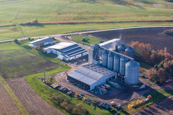 Aerial photograpy of Bolz Landhandel in the district Rußheim in Dettenheim in the state Baden-Wuerttemberg, Germany