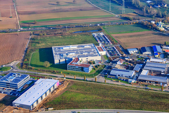 DBK David + Baader GmbH in Rülzheim in the state Rhineland-Palatinate, Germany seen from above