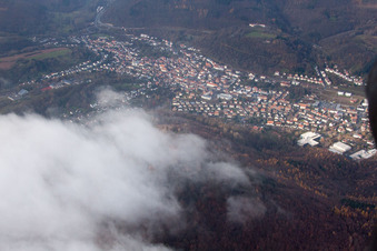 Drone image of Annweiler am Trifels in the state Rhineland-Palatinate, Germany