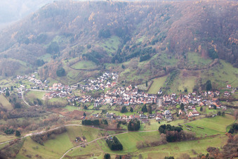 Aerial view of Village view in Dernbach in the state Rhineland-Palatinate, Germany