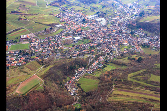 View of the town from the north in Albersweiler in the state Rhineland-Palatinate, Germany