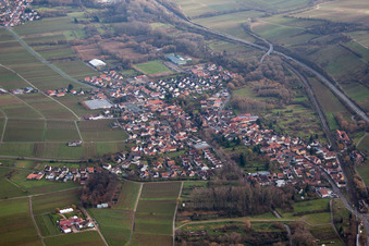 Siebeldingen in the state Rhineland-Palatinate, Germany from above