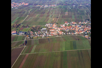 Village view in winter from the south in Roschbach in the state Rhineland-Palatinate, Germany