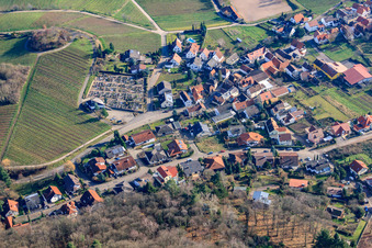 Cemetery in Burrweiler in the state Rhineland-Palatinate, Germany