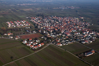 District Nußdorf in Landau in der Pfalz in the state Rhineland-Palatinate, Germany seen from a drone