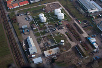 Oblique view of Landau North in Landau in der Pfalz in the state Rhineland-Palatinate, Germany