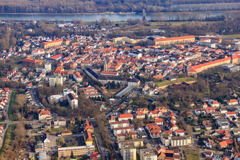 Former Stengel barracks and Fronte Beckers from the west in Germersheim in the state Rhineland-Palatinate, Germany