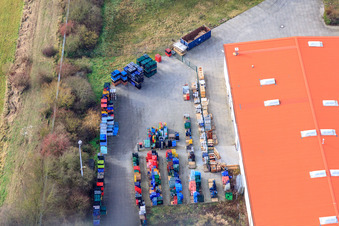 Bührmann Wines GmbH in Zeiskam in the state Rhineland-Palatinate, Germany from above