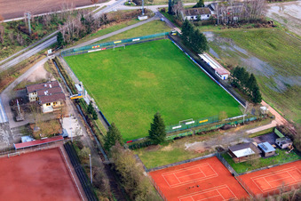 Sports fields of TB Jahn Zeiskam 1896 ev in Zeiskam in the state Rhineland-Palatinate, Germany