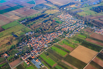 Village overview in winter from the south in Winden in the state Rhineland-Palatinate, Germany