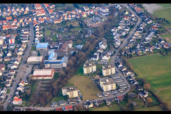 Aerial view of PAMINA School Center Herxheim in Herxheim bei Landau in the state Rhineland-Palatinate, Germany