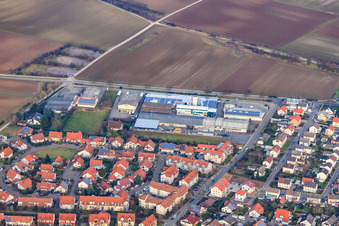 Aerial view of Löffel Windows + Facades GmbH & Co.KG in Herxheim bei Landau in the state Rhineland-Palatinate, Germany