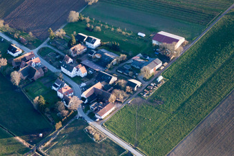 Oblique view of District Deutschhof in Kapellen-Drusweiler in the state Rhineland-Palatinate, Germany