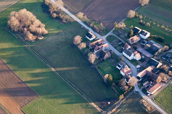 District Deutschhof in Kapellen-Drusweiler in the state Rhineland-Palatinate, Germany from above