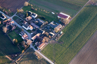 District Deutschhof in Kapellen-Drusweiler in the state Rhineland-Palatinate, Germany out of the air