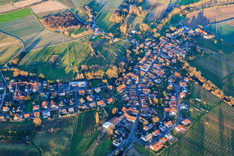 Village view from the southwest in winter in Oberhausen in the state Rhineland-Palatinate, Germany