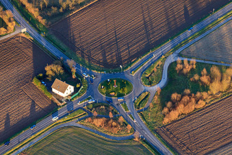 Sculpture on the roundabout on the B427 in Barbelroth in the state Rhineland-Palatinate, Germany