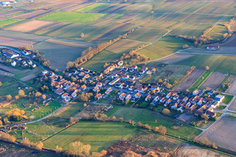 Village view from the northwest in winter in Hergersweiler in the state Rhineland-Palatinate, Germany