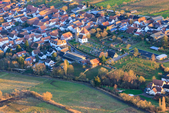 Cemetery and protest. Church in Winden in the state Rhineland-Palatinate, Germany