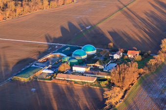 Biogas plants of Wagner GmbH in Steinweiler in the state Rhineland-Palatinate, Germany